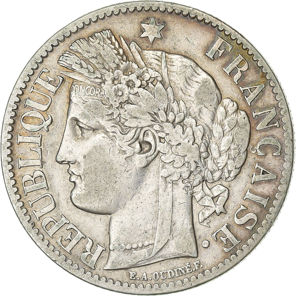 Coin, France, Cérès, 2 Francs, 1887, Paris, VF(30-35), Silver, KM:817.1