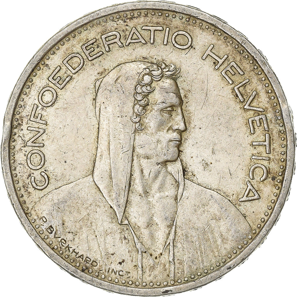 Switzerland, 5 Francs, 1954, Bern, Silver, EF(40-45), KM:40