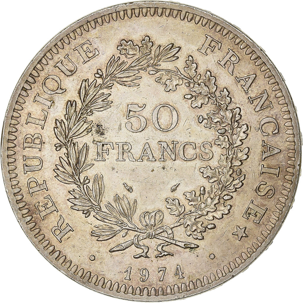 Frankrijk, 50 Francs, Hercule, 1974, Hybrid issue, Zilver, ZF+, Gadoury:882a