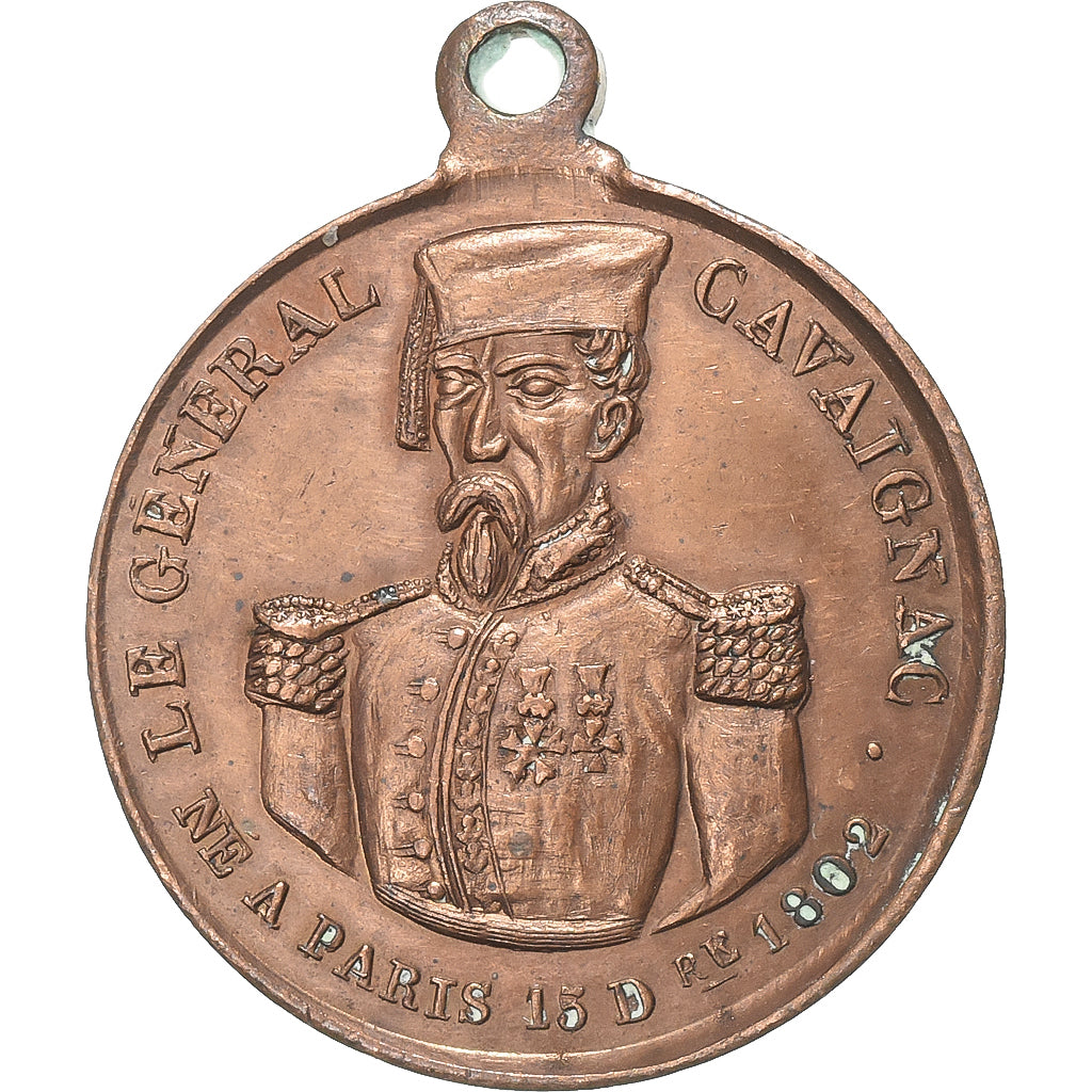 Frankreich, Medaille, Seconde République, Général Cavaignac, Kupfer, SS+