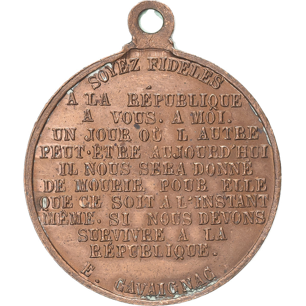 Frankreich, Medaille, Seconde République, Général Cavaignac, Kupfer, SS+