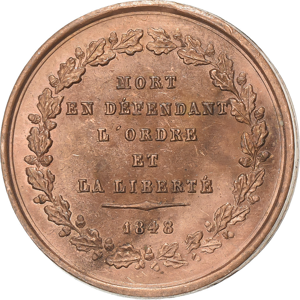 Francia, medaglia, Mort du Général Duvivier, 1848, Rame, BB+