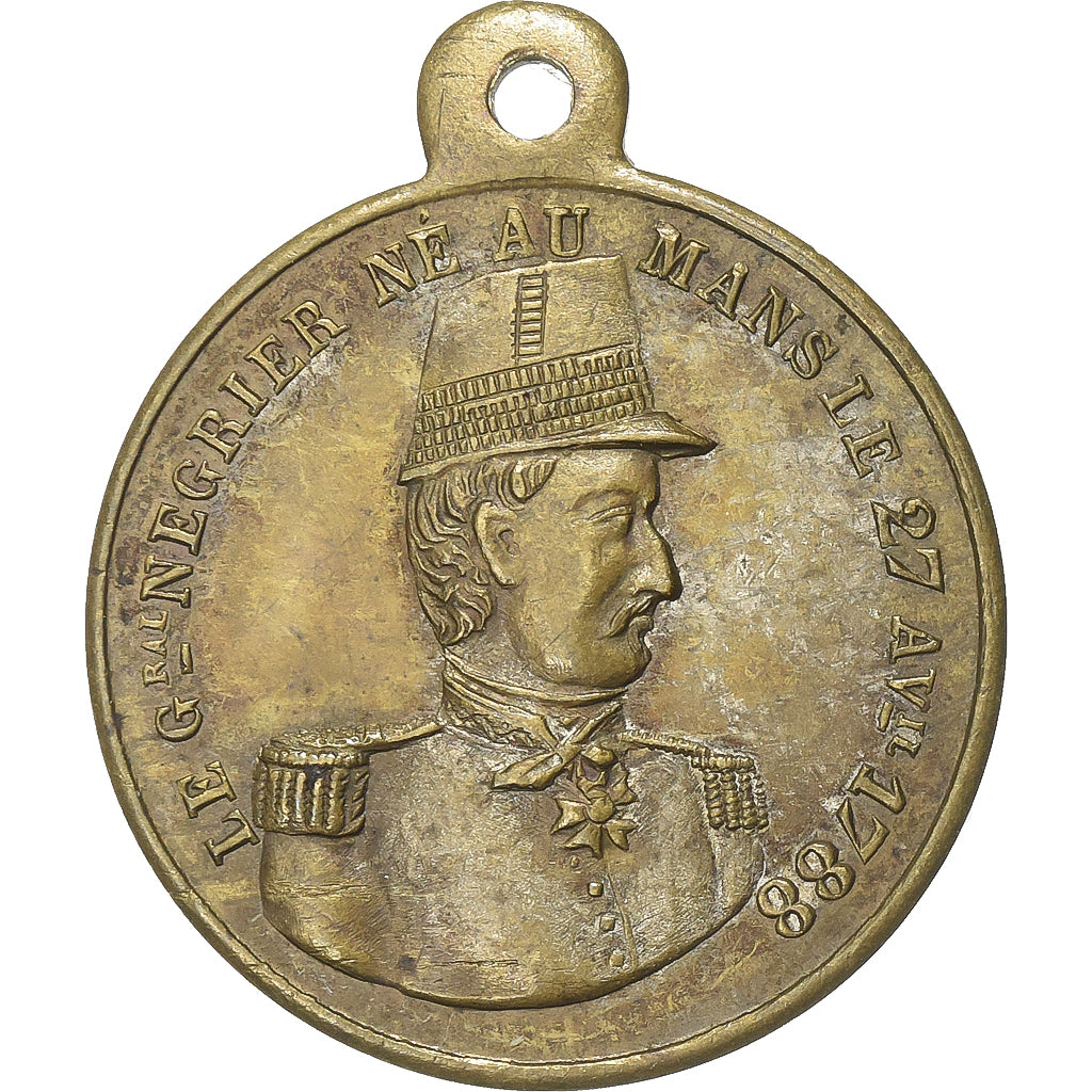 Francia, medalla, French Second Republic, Mort du Général Négrier, 1848