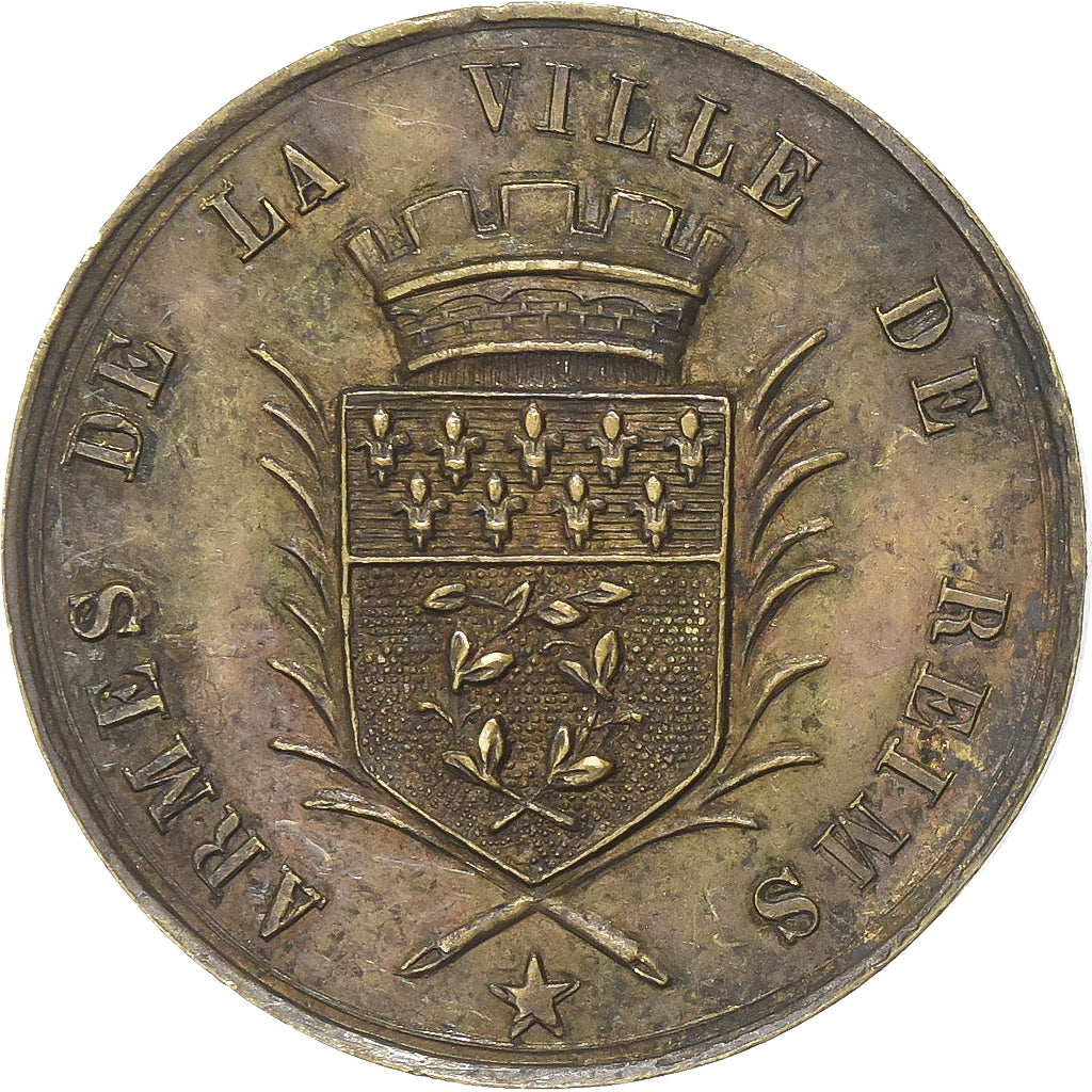 Francia, medalla, Cathédrale de Reims, Latón, Garnier, MBC+