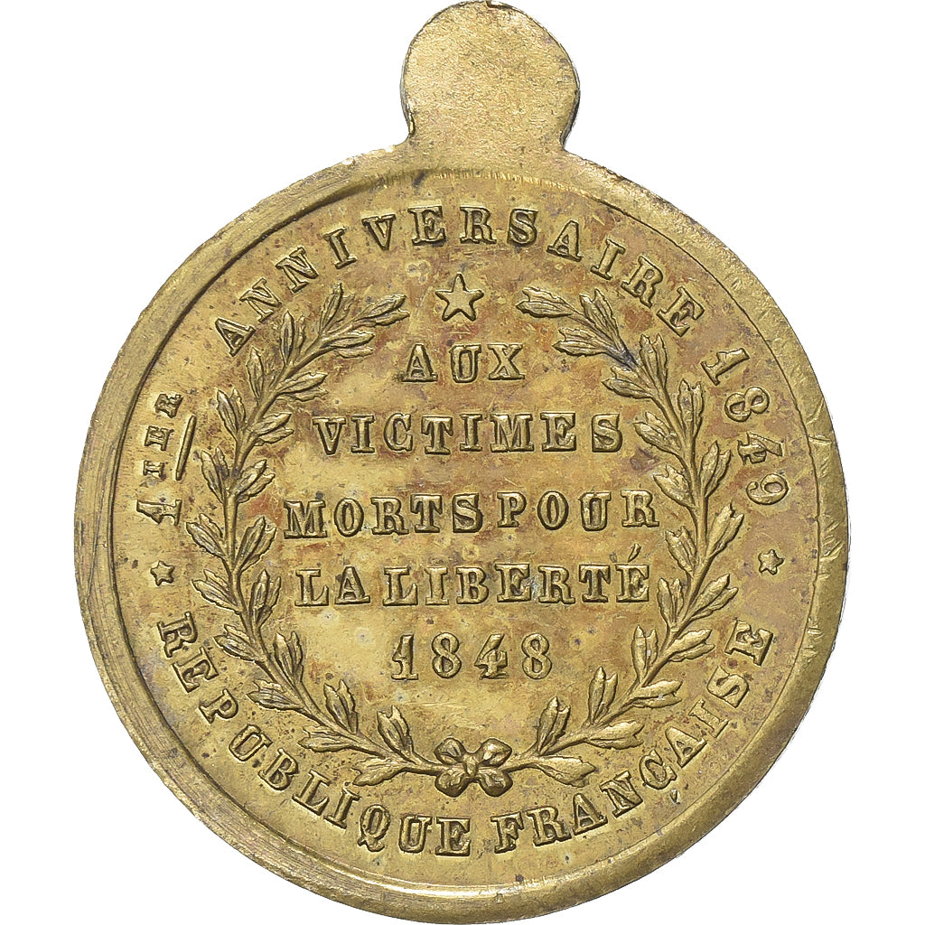 Frankreich, Medaille, 1er Anniversaire de la Révolution de 1848, 1849, Messing