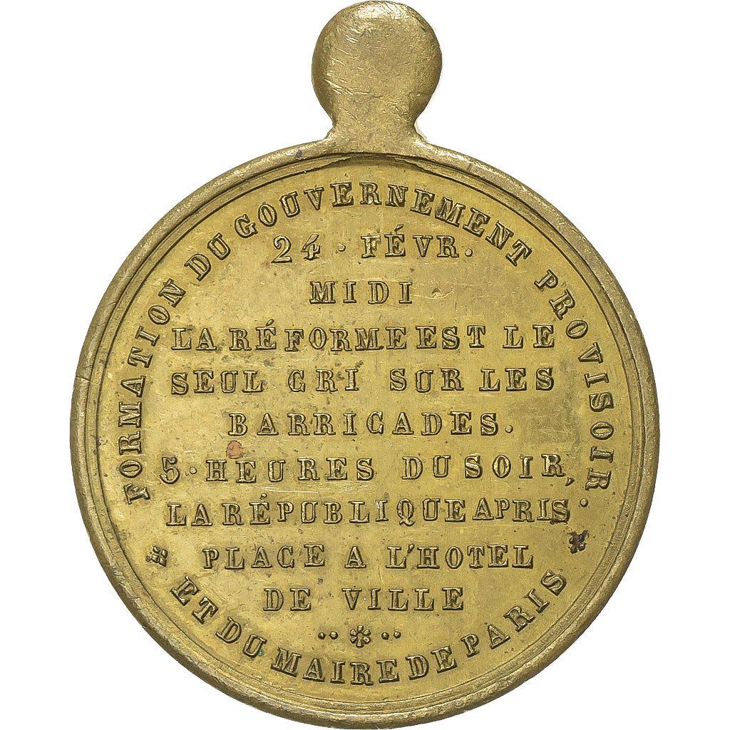 France, Medal, Formation du Gouvernement Provisoire et du Maire de Paris, 1848