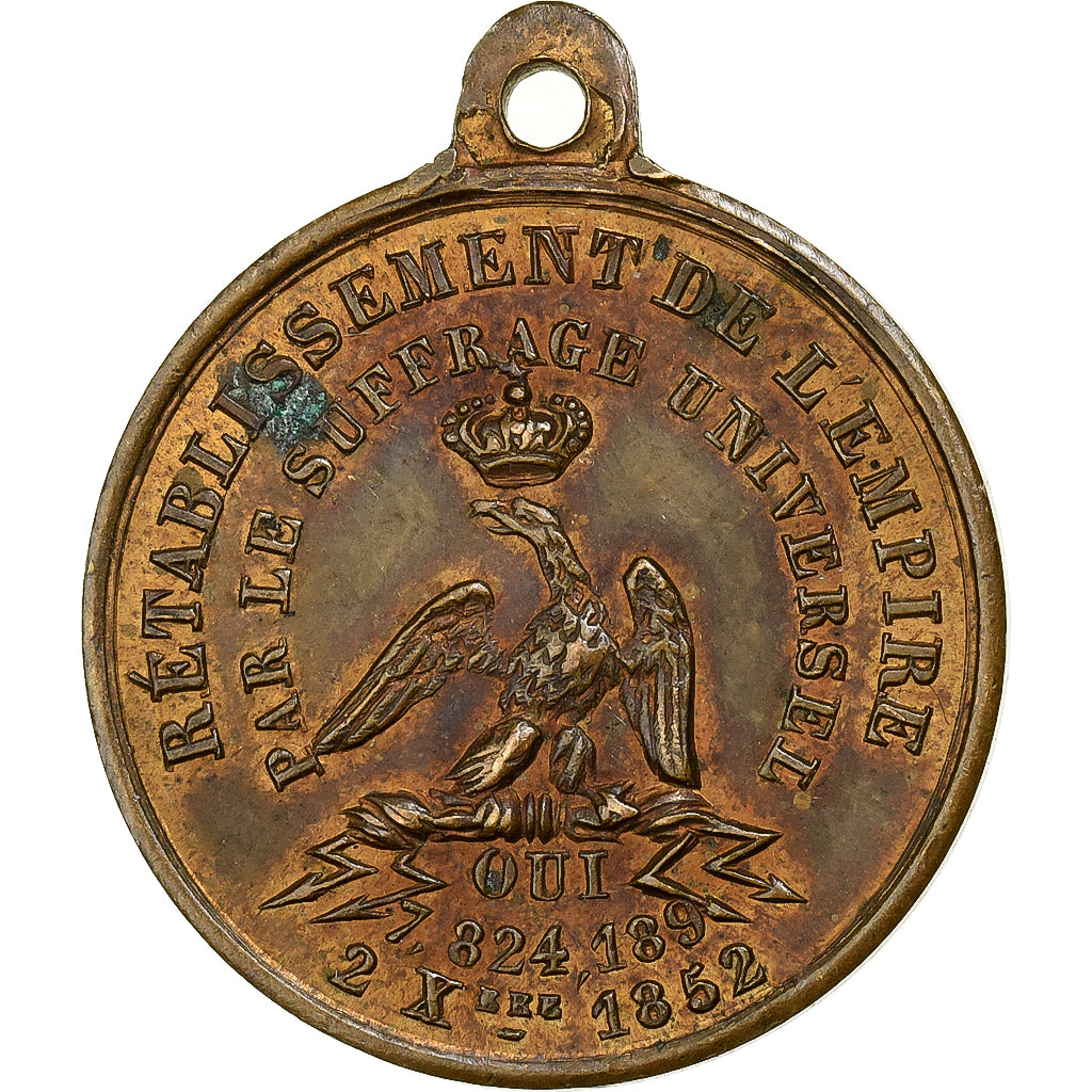 France, Medal, Napoléon III, Rétablissement de l'Empire par le Suffrage