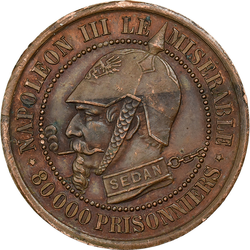 France, Jeton, Napoléon III, Satirique, Bataille de Sedan, 1871, Cuivre, TTB