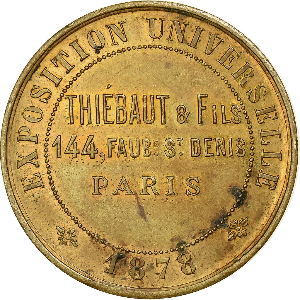 Frankrijk, Token, Exposition Universelle de Paris, Thiébaut et Fils, 1878, Tin