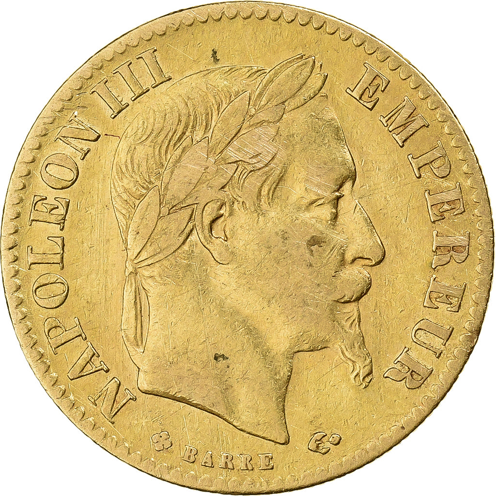 Frankreich, 10 Francs, Napoléon III, 1866, Strasbourg, Gold, S+, Gadoury:1015