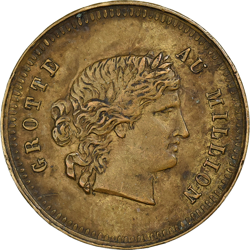 Frankreich, Medaille, Napoléon III, Jeu, La Grotte au Million, Messing, SS