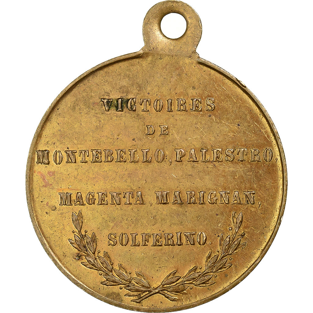 France, Médaille, Napoléon III, Paix de Villa Franca, 1859, Cuivre, TTB
