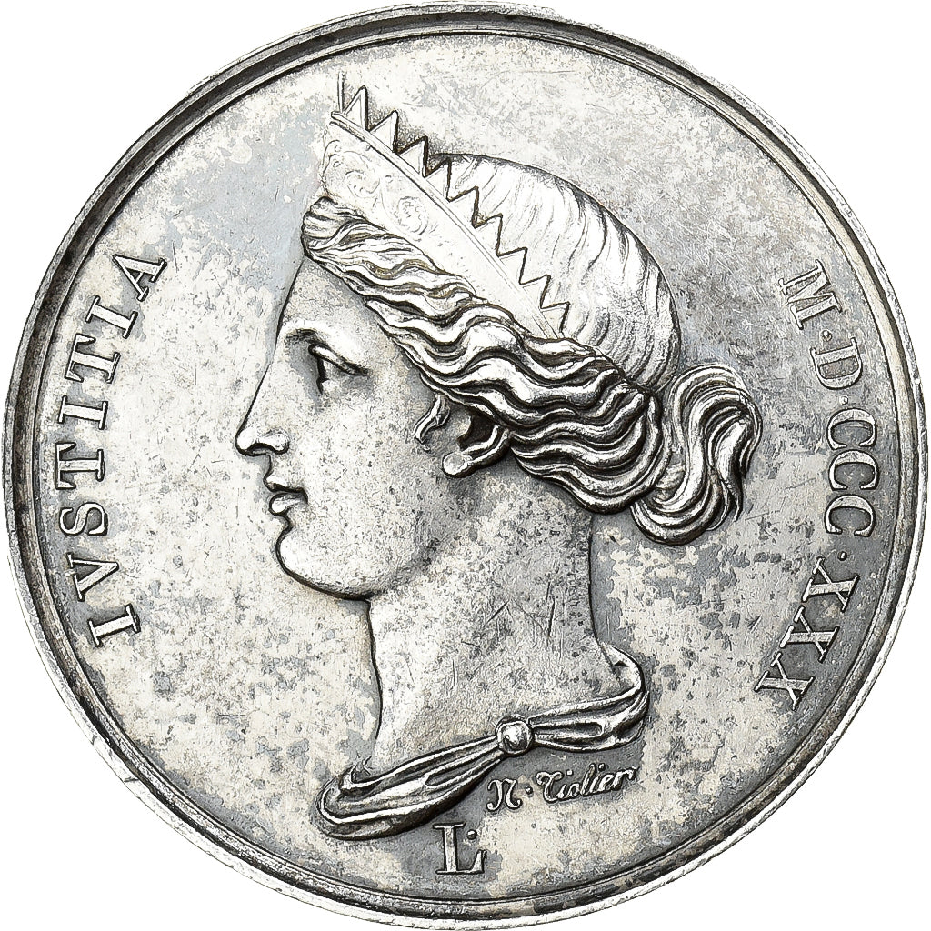 Francia, ficha, Droit et Justice, Le Droit, 1830, Argento, Tiolier, SPL-