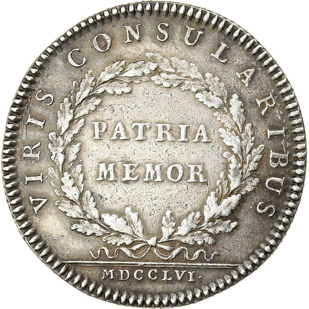 Francia, ficha, Lyon, pour les ex-consuls, 1756, Argento, BB+, Feuardent:10682