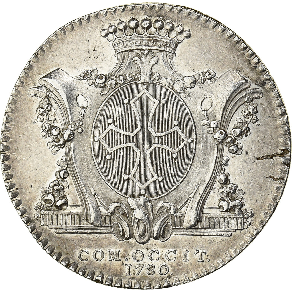 Francja, Token, 1780, Srebro, AU(50-53), Feuardent:10997