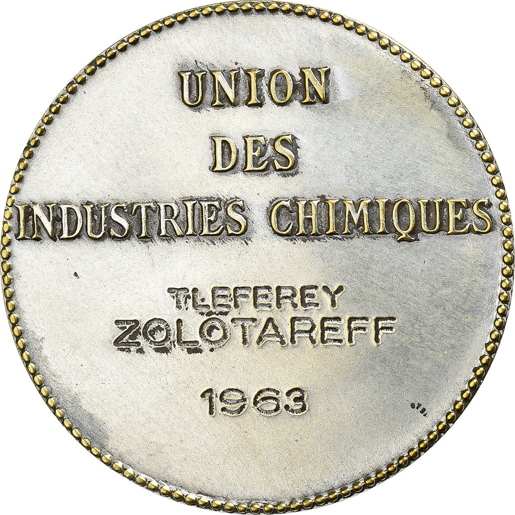 Francia, medalla, Union des Industries Chimiques, 1963, Bronce plateado, MBC+