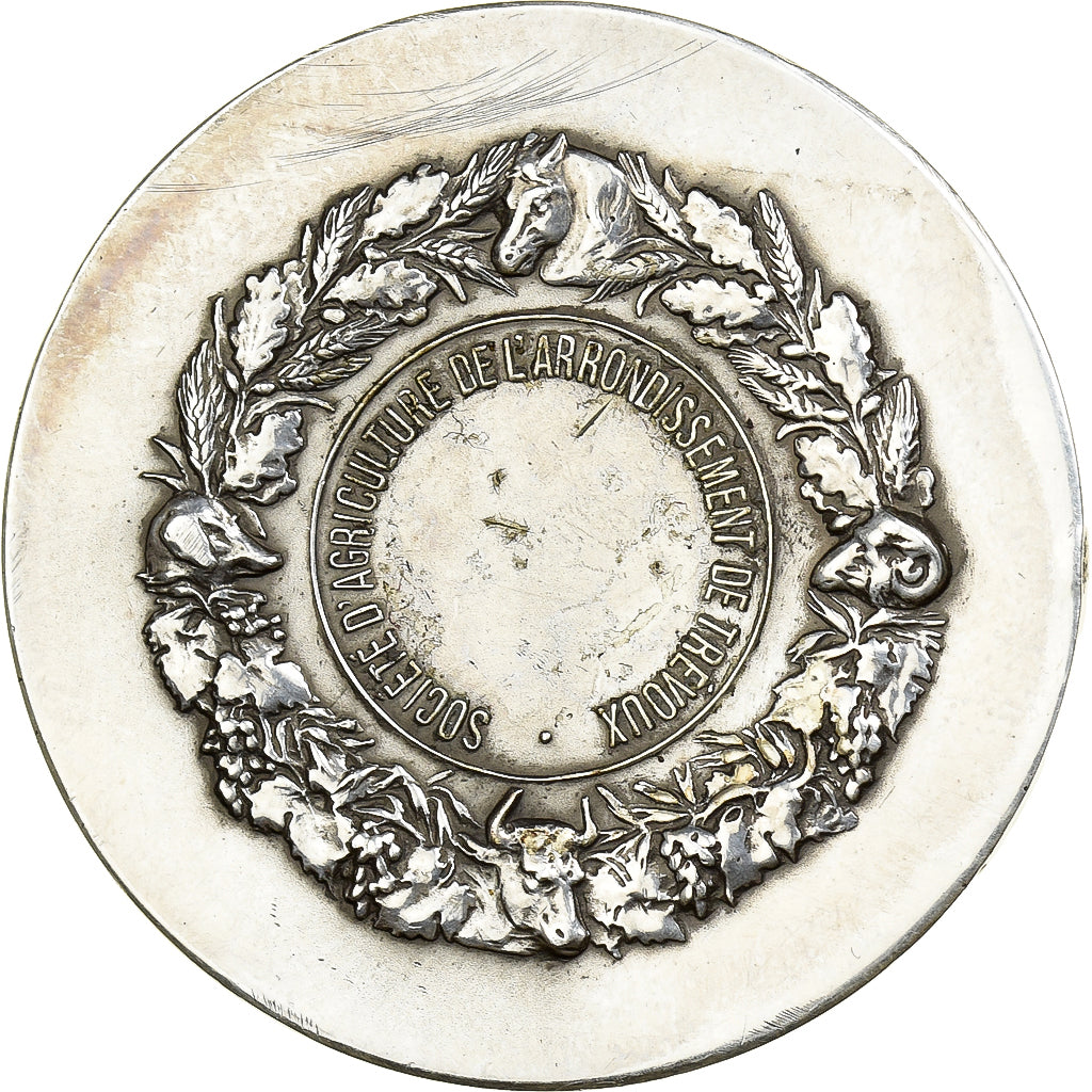 France, Médaille, Société d'Agriculture de Trévoux, Argent, TTB+, Dubois.H