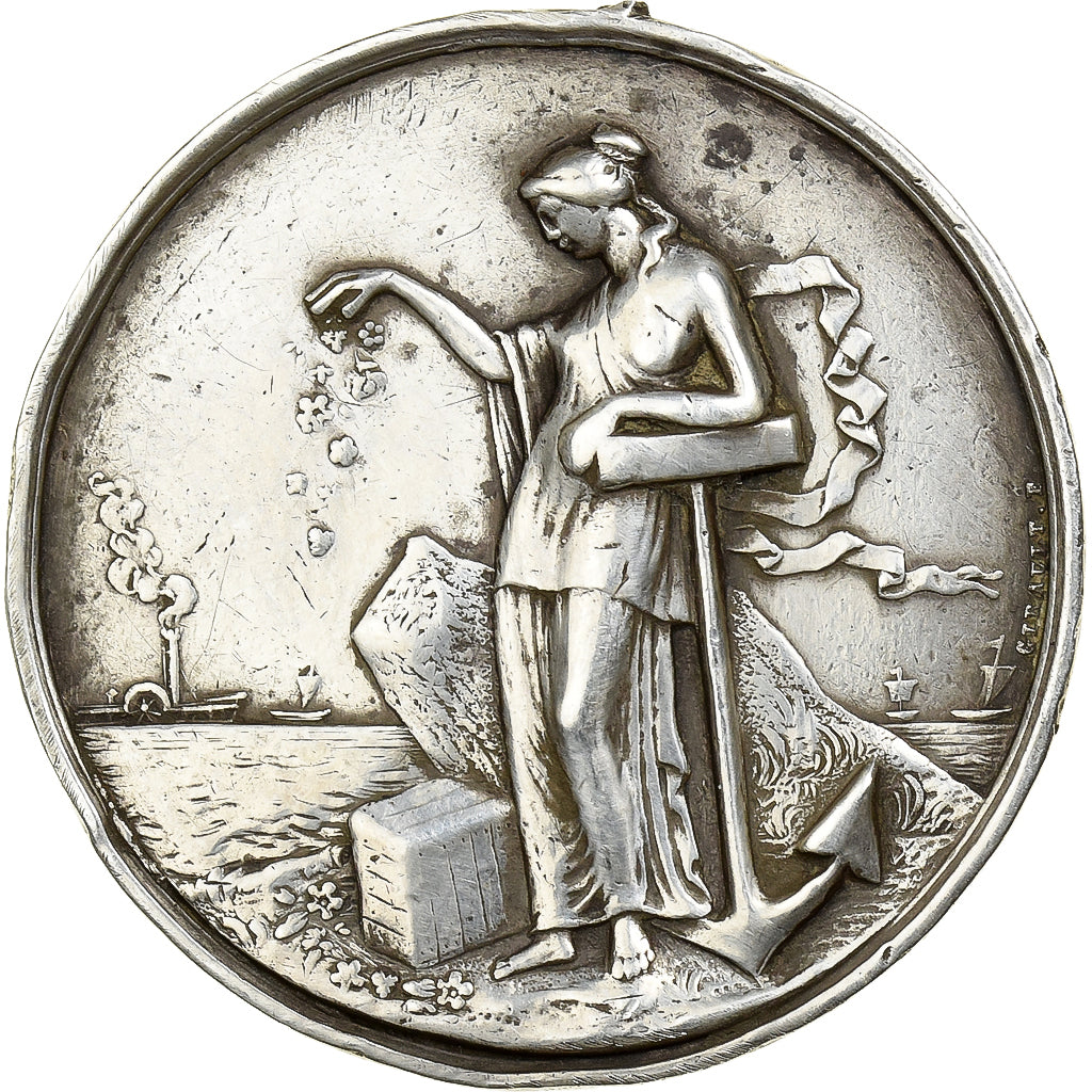 France, Medal, L'Espérance, Compagnie d'Assurances Maritimes, 1853, Silver