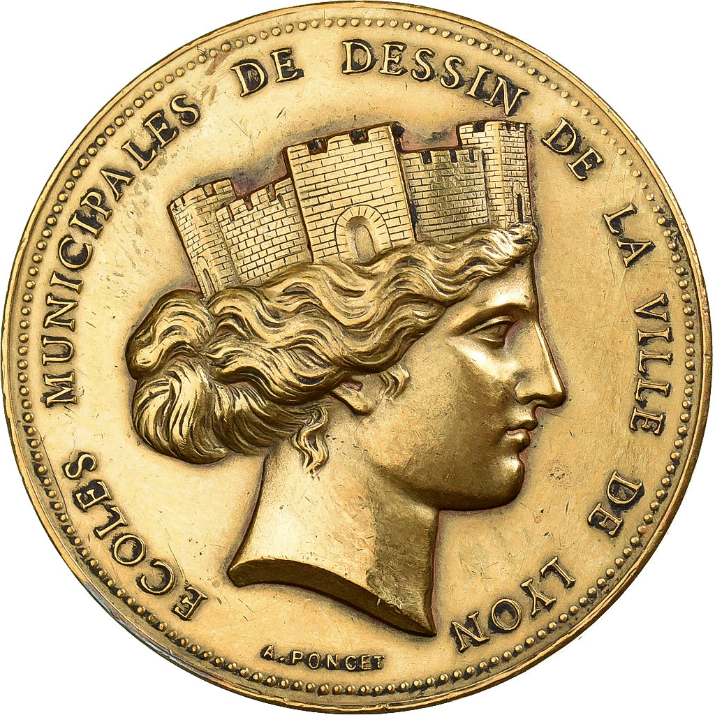 Frankreich, Medaille, Ecoles Municipales de la Ville de Lyon, Kupfer, Poncet