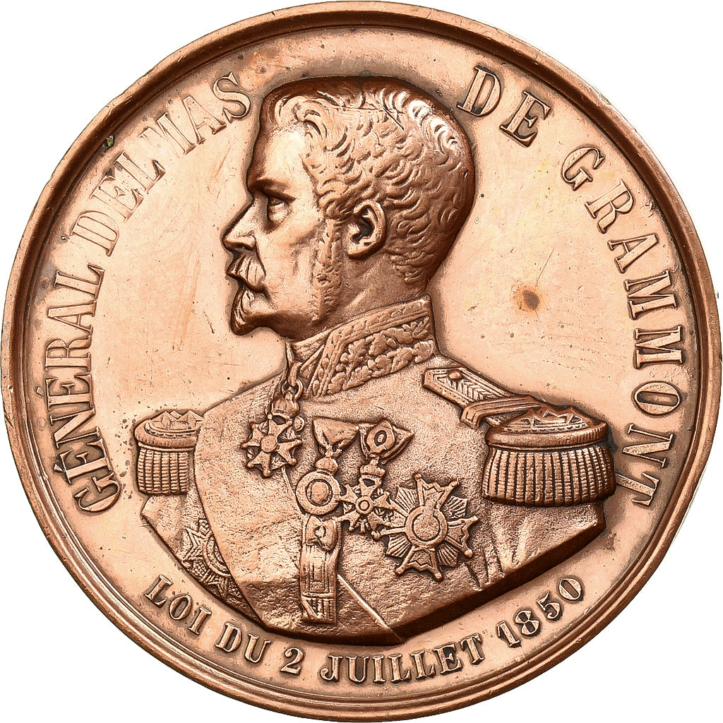 Francja, medal, Société Protectrice des Animaux, Lyon, 1854, Miedź, EF(40-45)