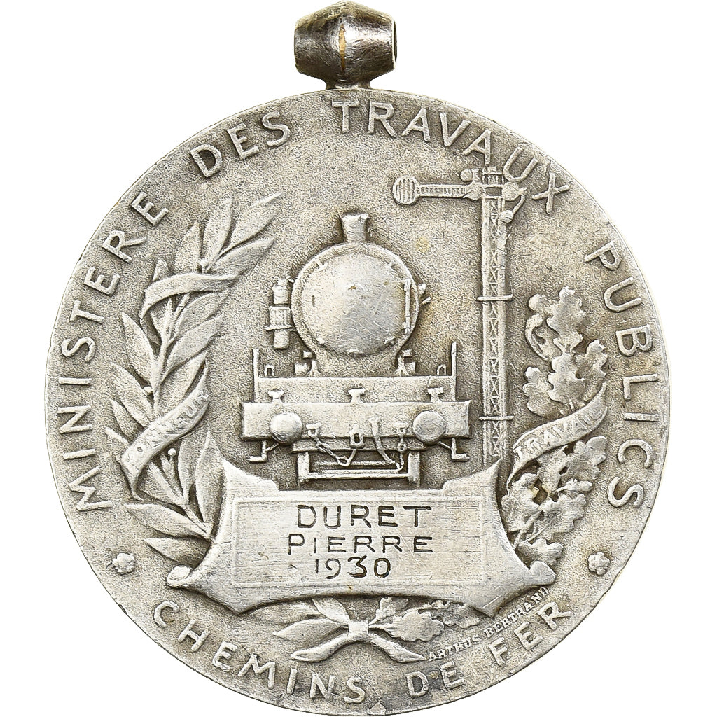 Francia, Travail, Chemins de Fer, Railway, medalla, 1930, Good Quality, Roty