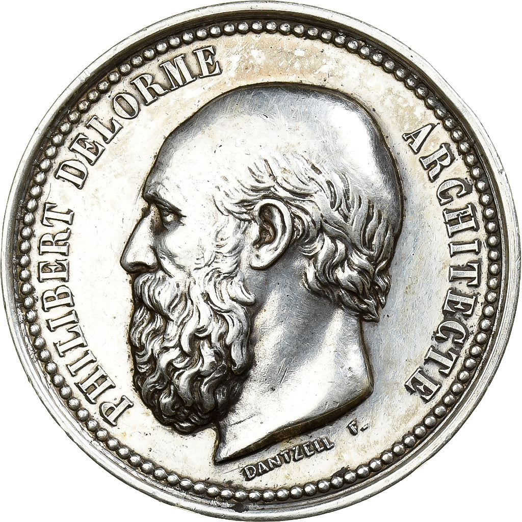 France, Médaille, Philibert Delorme, Architecte, Lyon, 1909, Argent, TTB