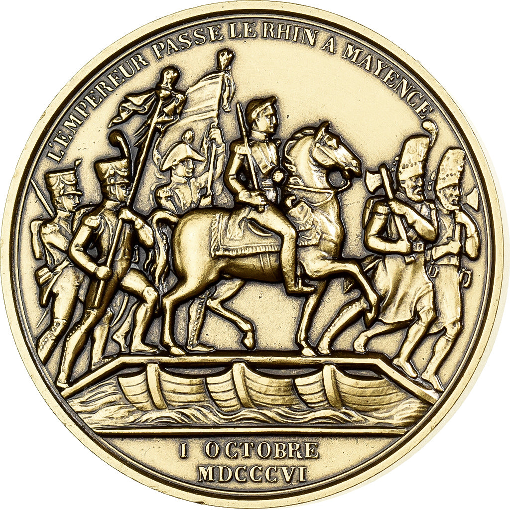 Frankreich, Medaille, Napoléon Ier, l'Empereur passe le Rhin à Mayence, Gilt