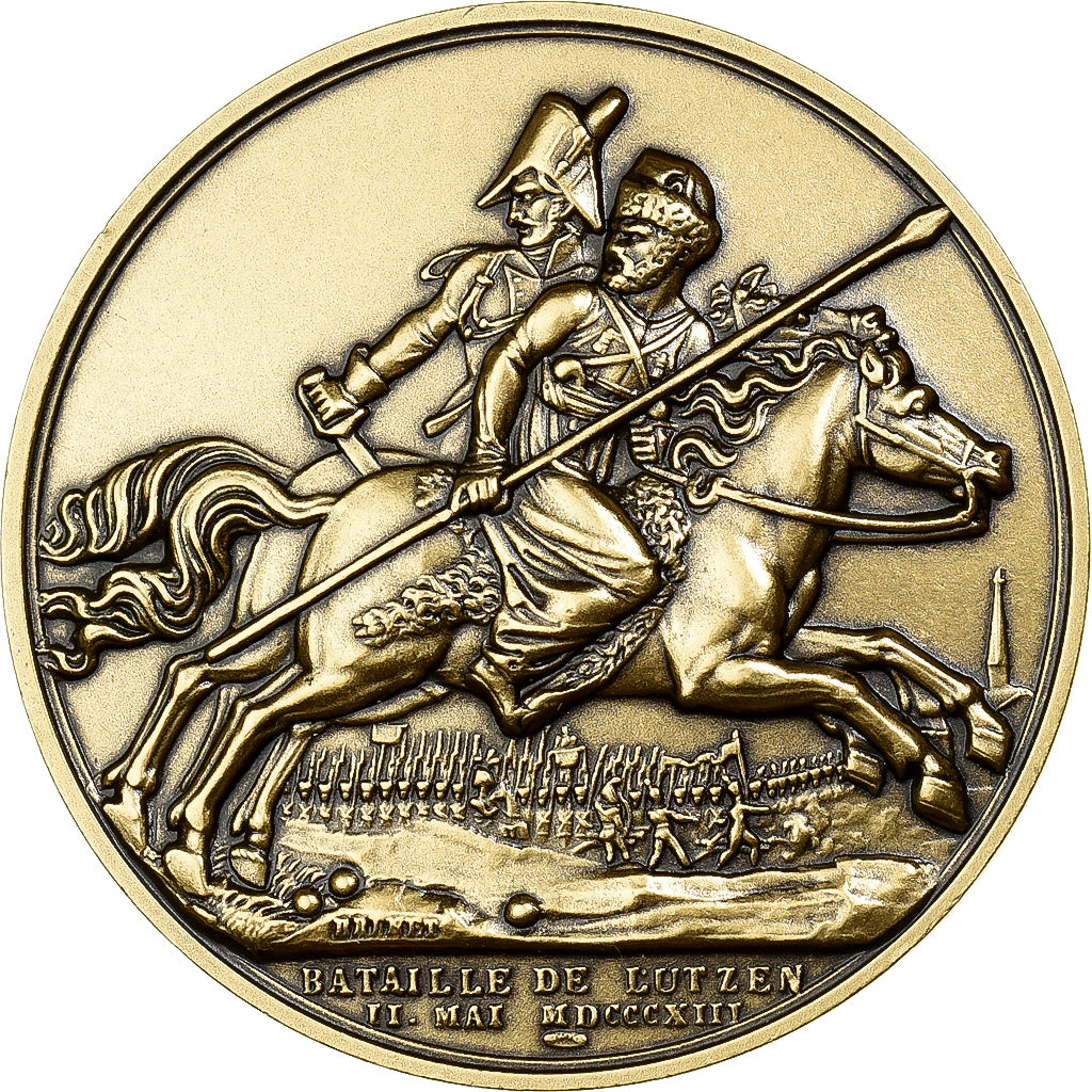 Francja, medal, Napoléon Ier, Bataille de Lutzen, Pokryty brązem, Denon