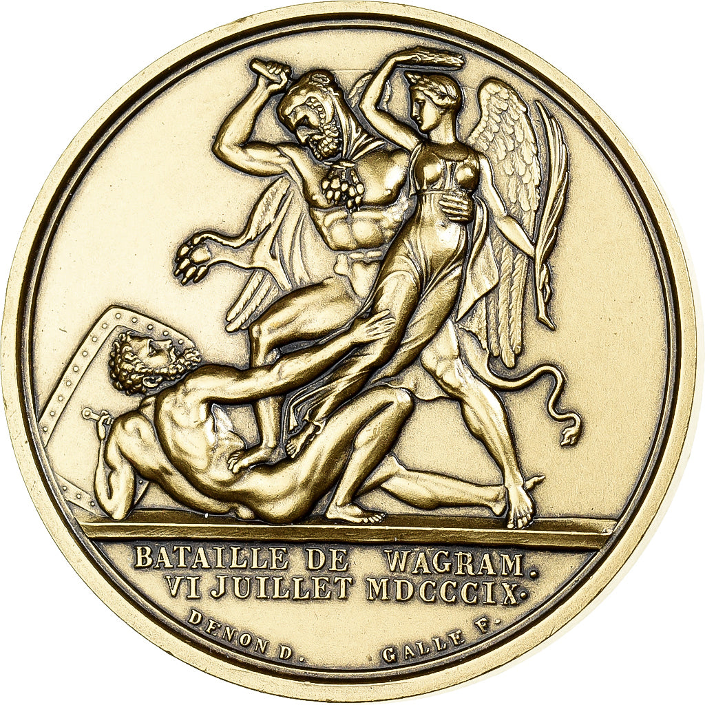 France, Medal, Napoléon Ier, Bataille de Wagram (1809), Gilt Bronze, Denon