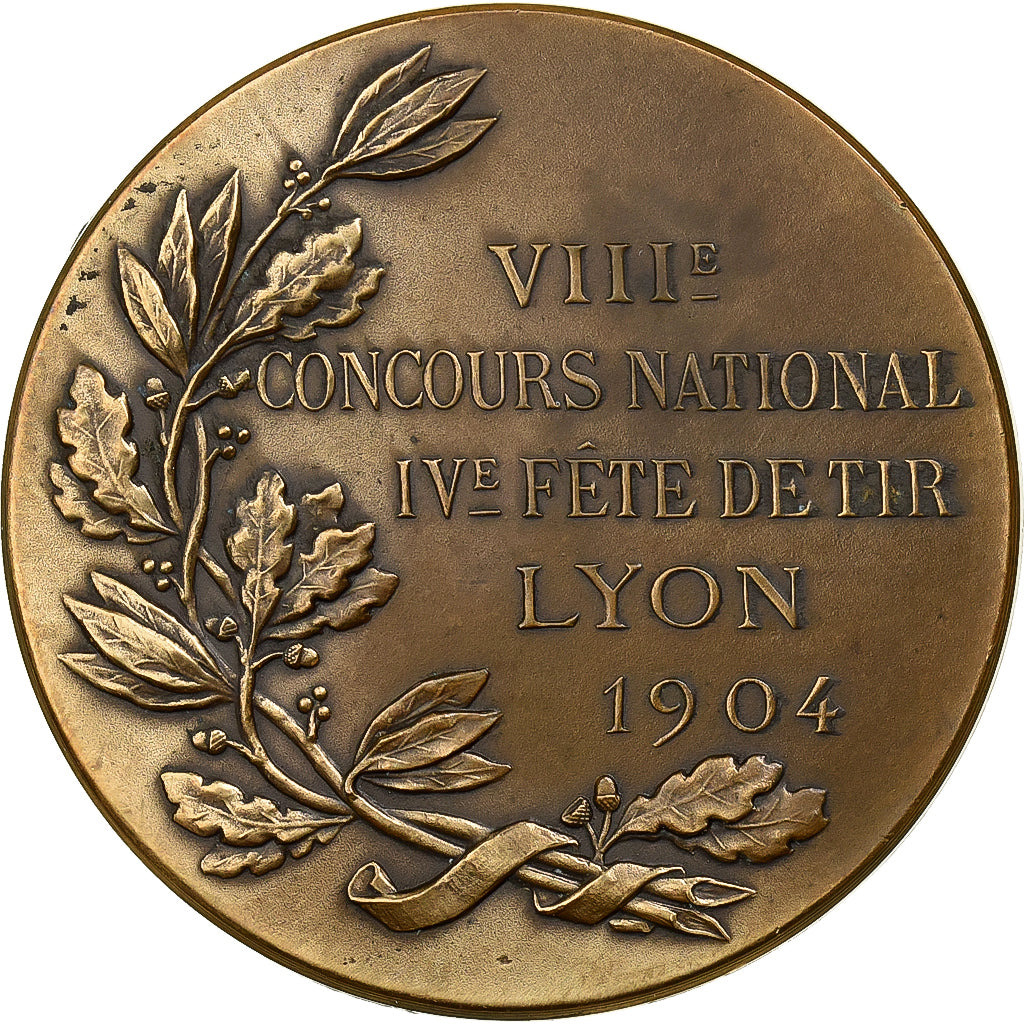 Francia, medalla, IVème Fête de Tir de Lyon, 1904, Bronce, Bottée, EBC