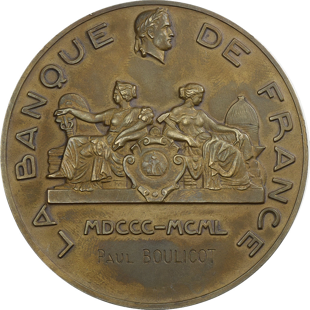 Francia, medaglia, La Banque de France, La Sagesse fixe la Fortune, 1950