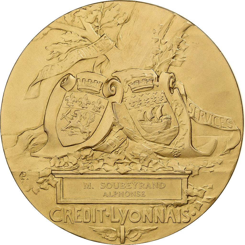 Frankreich, Medaille, Henri Germain, Fondateur du Crédit Lyonnais, Gilt Bronze