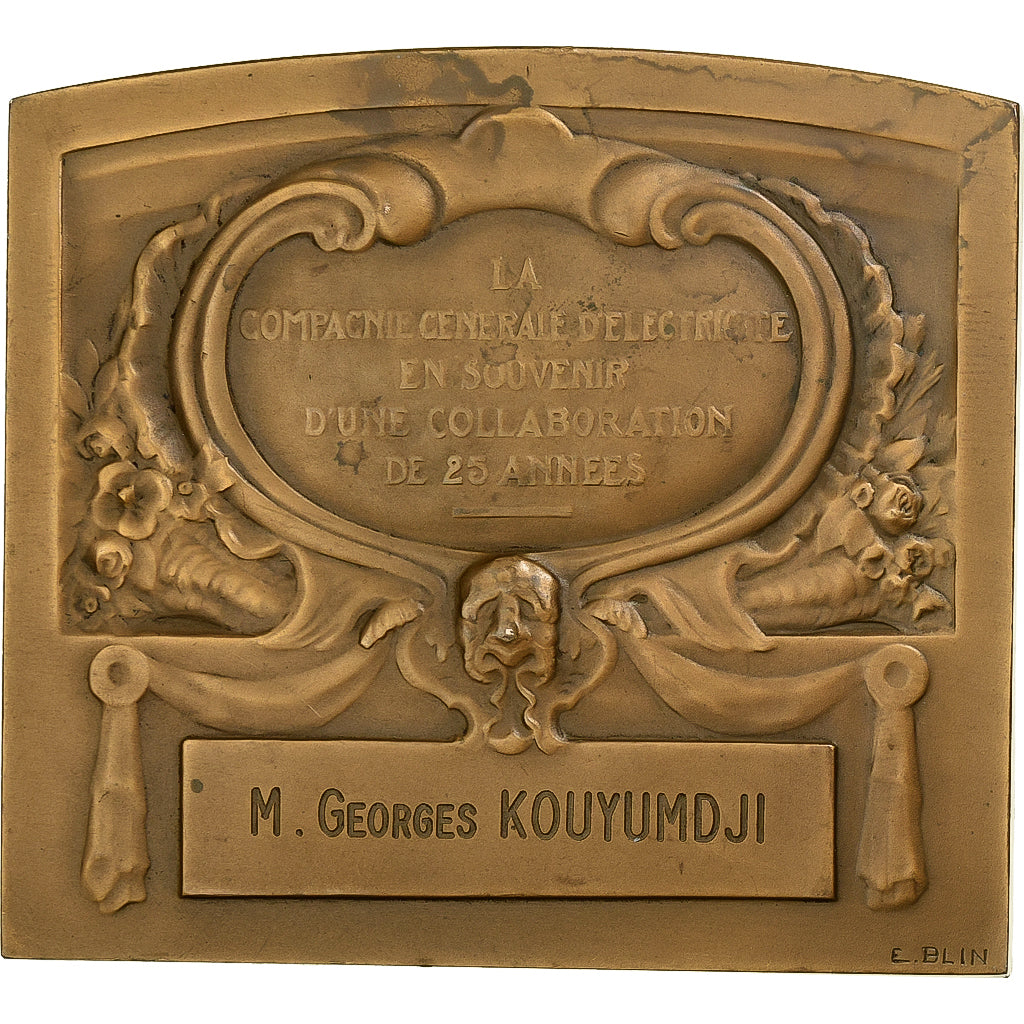 Francja, medal, Compagnie Générale d'Electricité, Brązowy, Blin, AU(55-58)