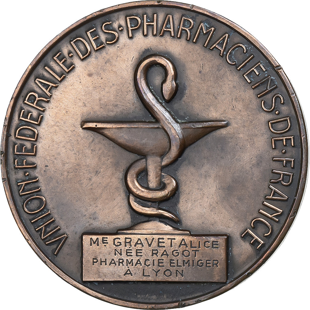 Frankrijk, Medaille, Union des Pharmaciens de France, Galien, Bronzen, Jean
