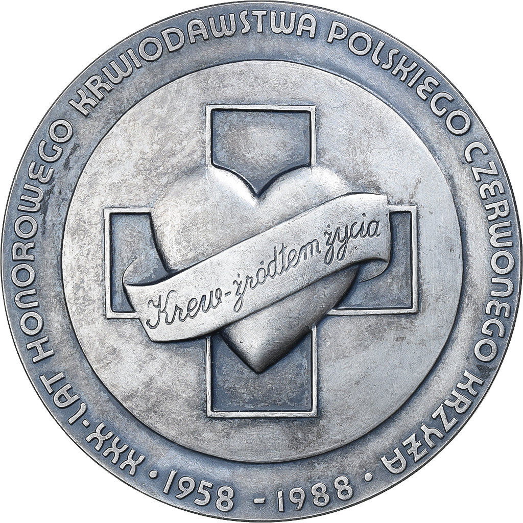 Poland, Medal, Polski Czerwony Krzyz, 1988, Silver, AU(55-58)