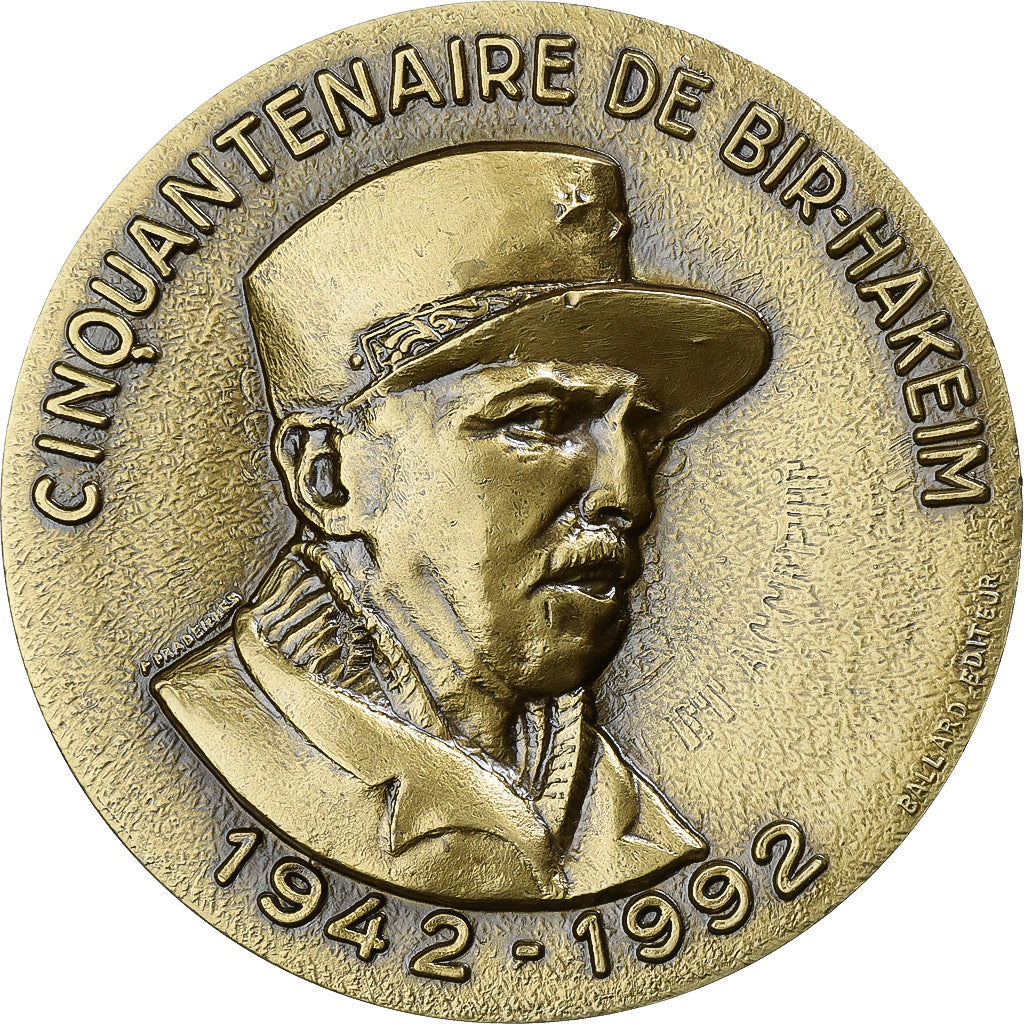 Francia, medaglia, Cinquantenaire de Bir-Hakeim, 1992, Bronzo, Pradeilhes, FDC