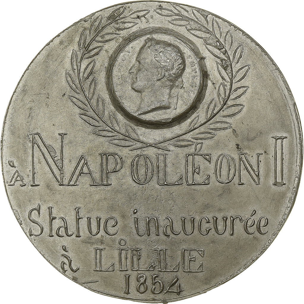 France, Medal, Statue de Napoléon Ier Inaugurée à Lille, 1854, Tin, AU(55-58)