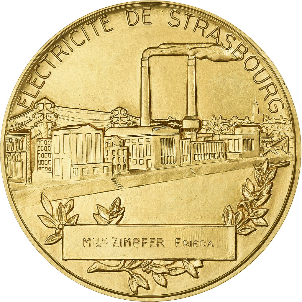 Frankreich, Medaille, La Compagnie d'Electricité de Strasbourg, Vermeil, Simon