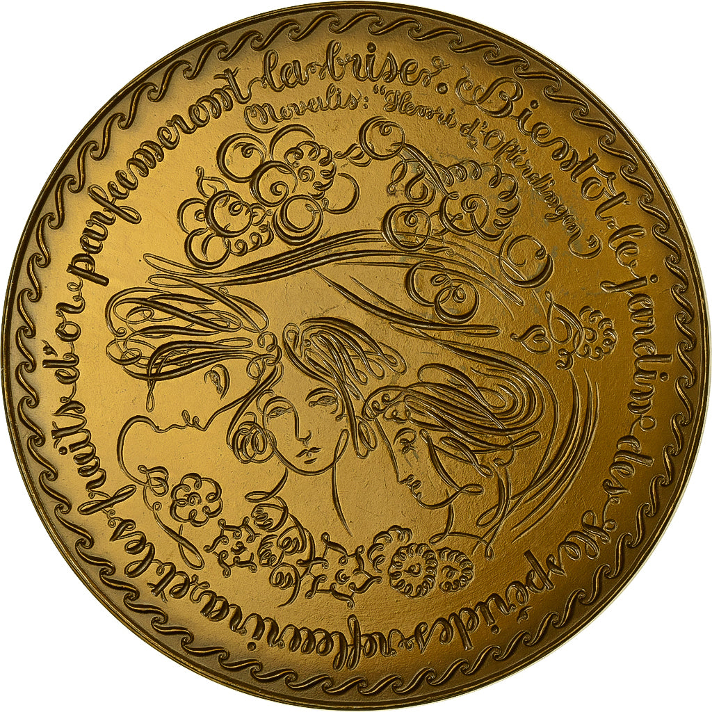 Francja, medal, Voeux Romantiques, 1979, Bronze Florentin, Marcel Jean, MS(63)
