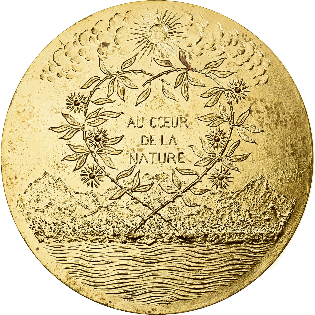France, Medal, Voeux, Au coeur de la Nature, 1982, Bronze Florentin, Lay