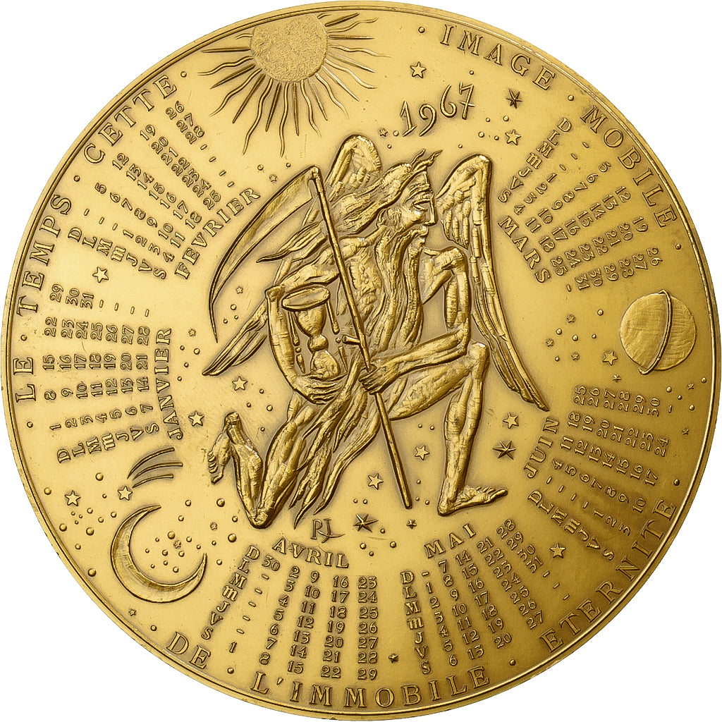 Francia, medaglia, Calendrier, le temps qui dévore tout dévorera le temps