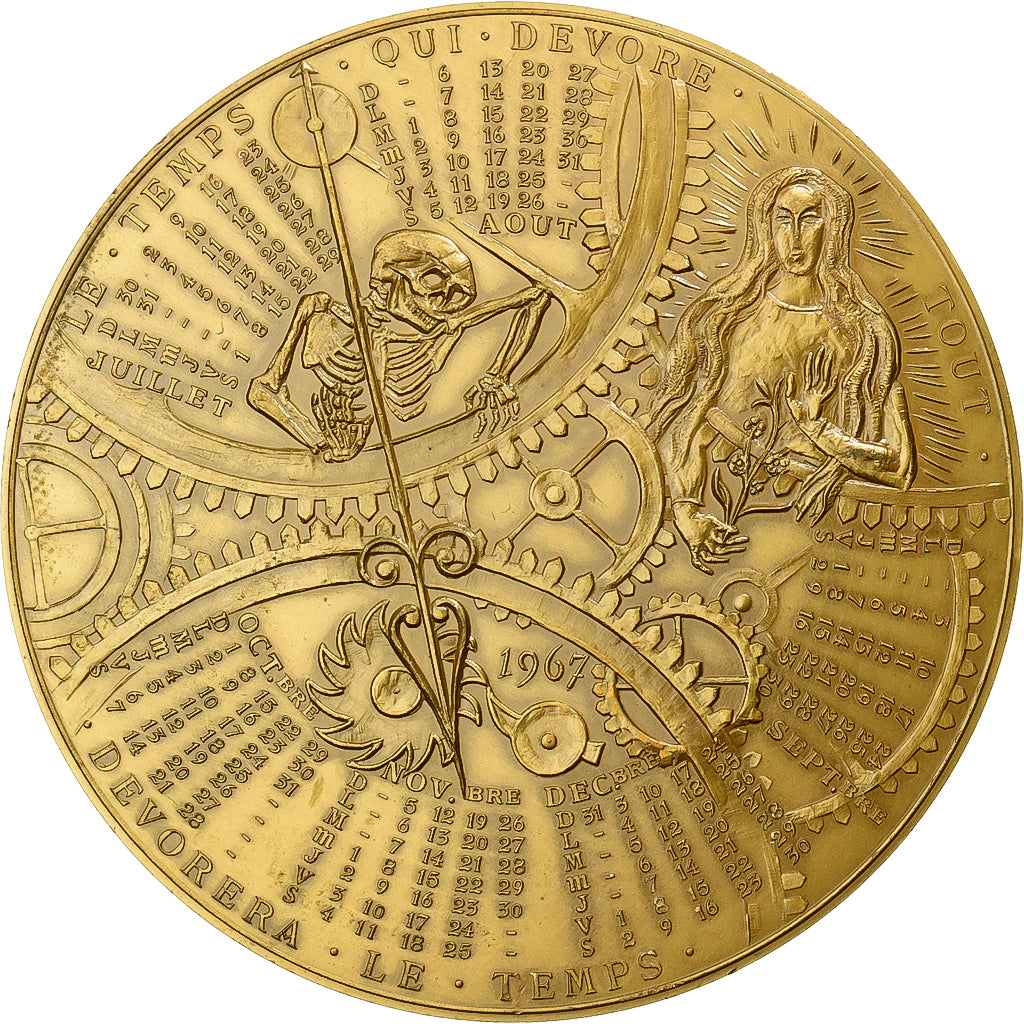 Francia, medaglia, Calendrier, le temps qui dévore tout dévorera le temps