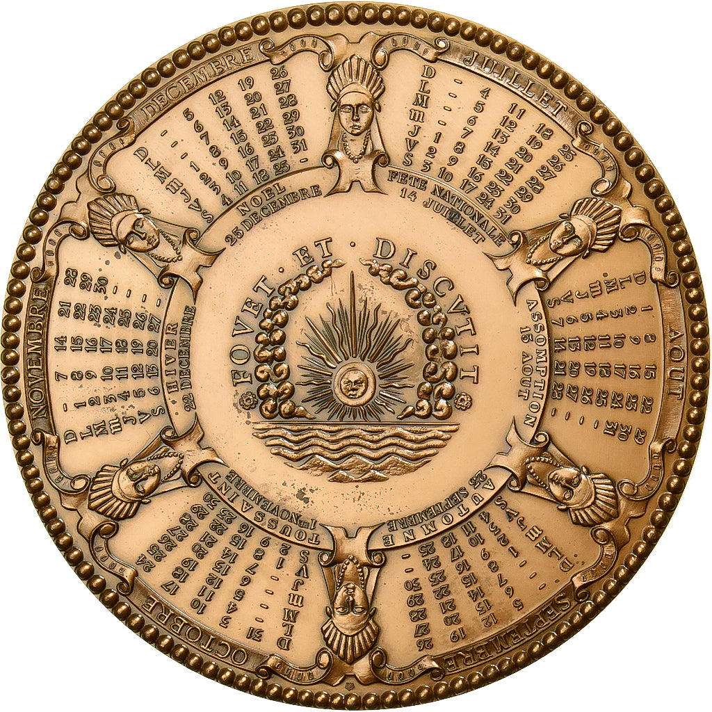 Francia, medaglia, Calendrier, les Quatre Saisons, 1965, Bronzo, SPL-