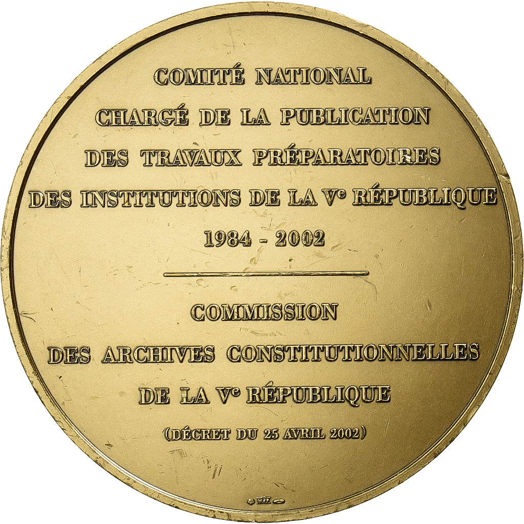 Francia, medaglia, Comité National, Institutions de la Vème République, 2002