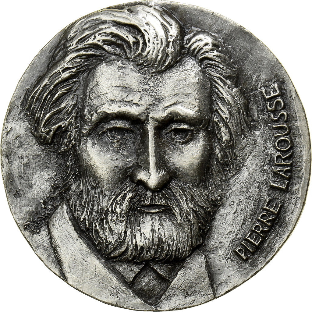 Frankreich, Medaille, Pierre Larousse, Encyclopédiste, Silvered bronze, UNZ