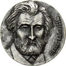 Frankreich, Medaille, Pierre Larousse, Encyclopédiste, Silvered bronze, UNZ