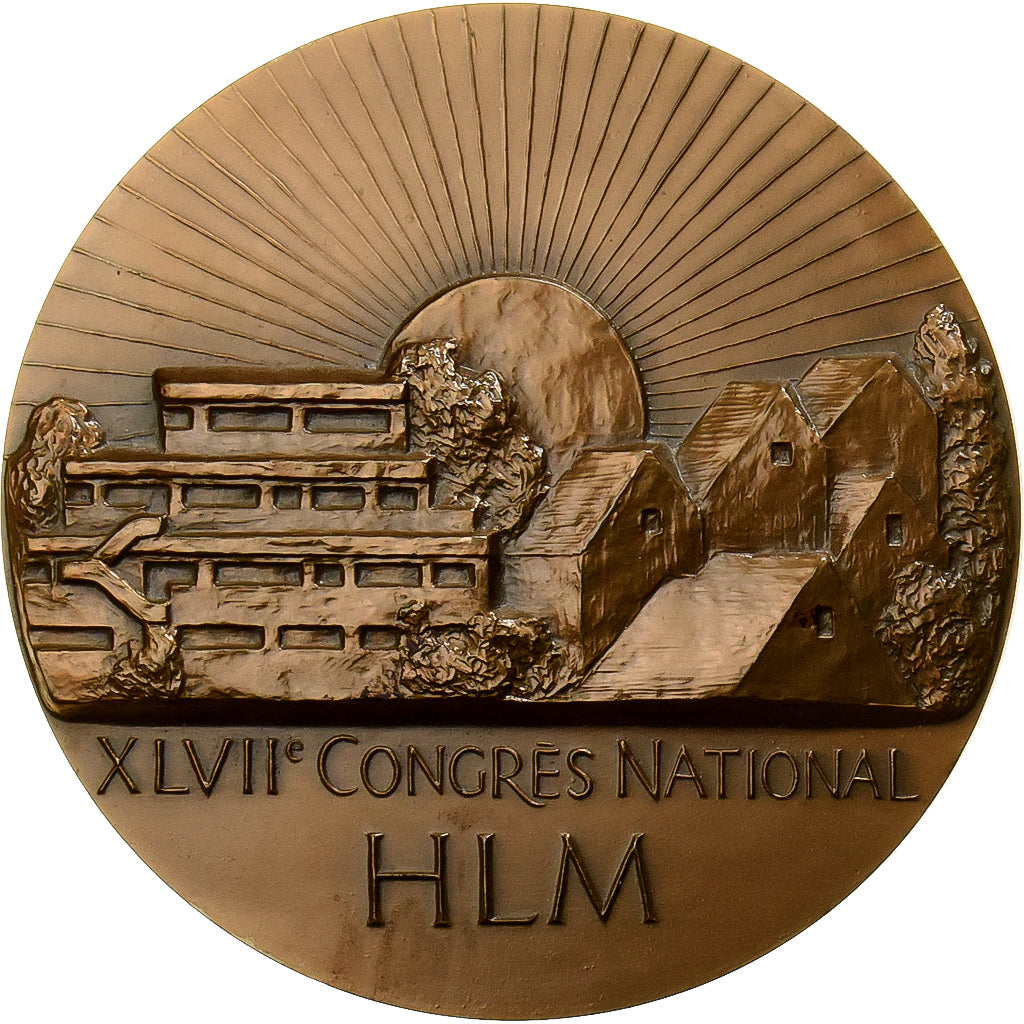França, medalha, XLVIIème Congrès National HLM, 1986, Bronze, Lovy, MS(63)