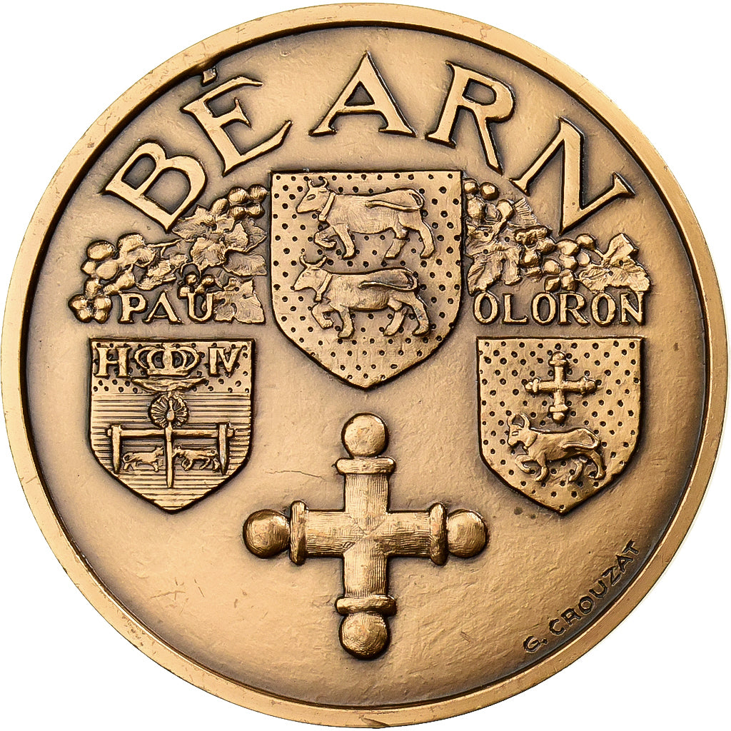 Francia, medaglia, Le Béarn, Bronzo, Crouzat, BB+