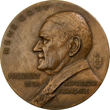 Frankreich, Medaille, René Coty, Président de la République, 1953, Bronze