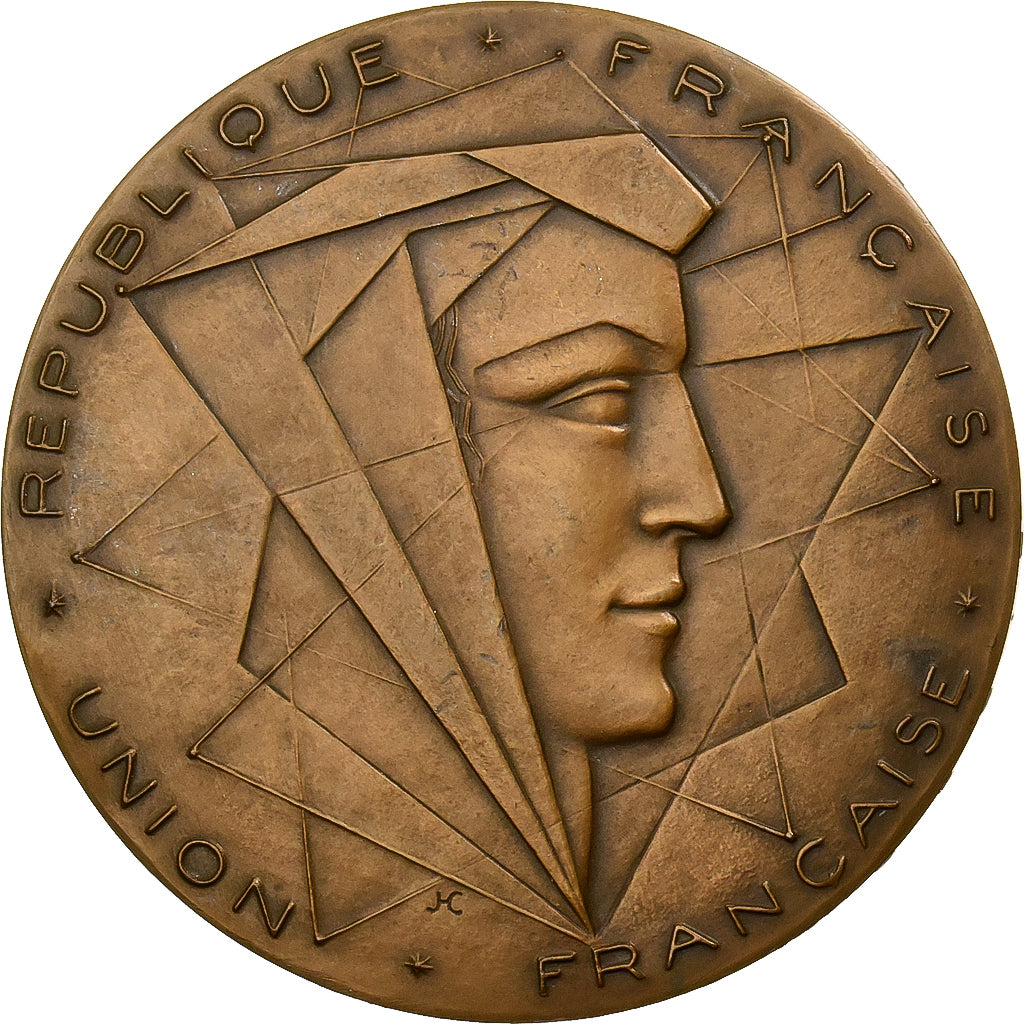 Frankreich, Medaille, René Coty, Président de la République, 1953, Bronze